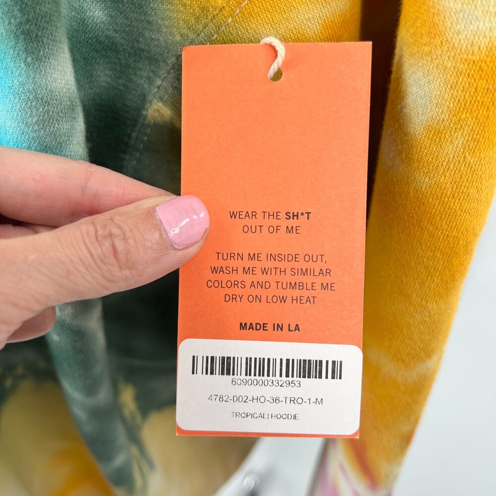 La Detresse Revolve Womens Tropical Tie Dye Hoodie Sweatshirt Size Medium M - Picture 7 of 10